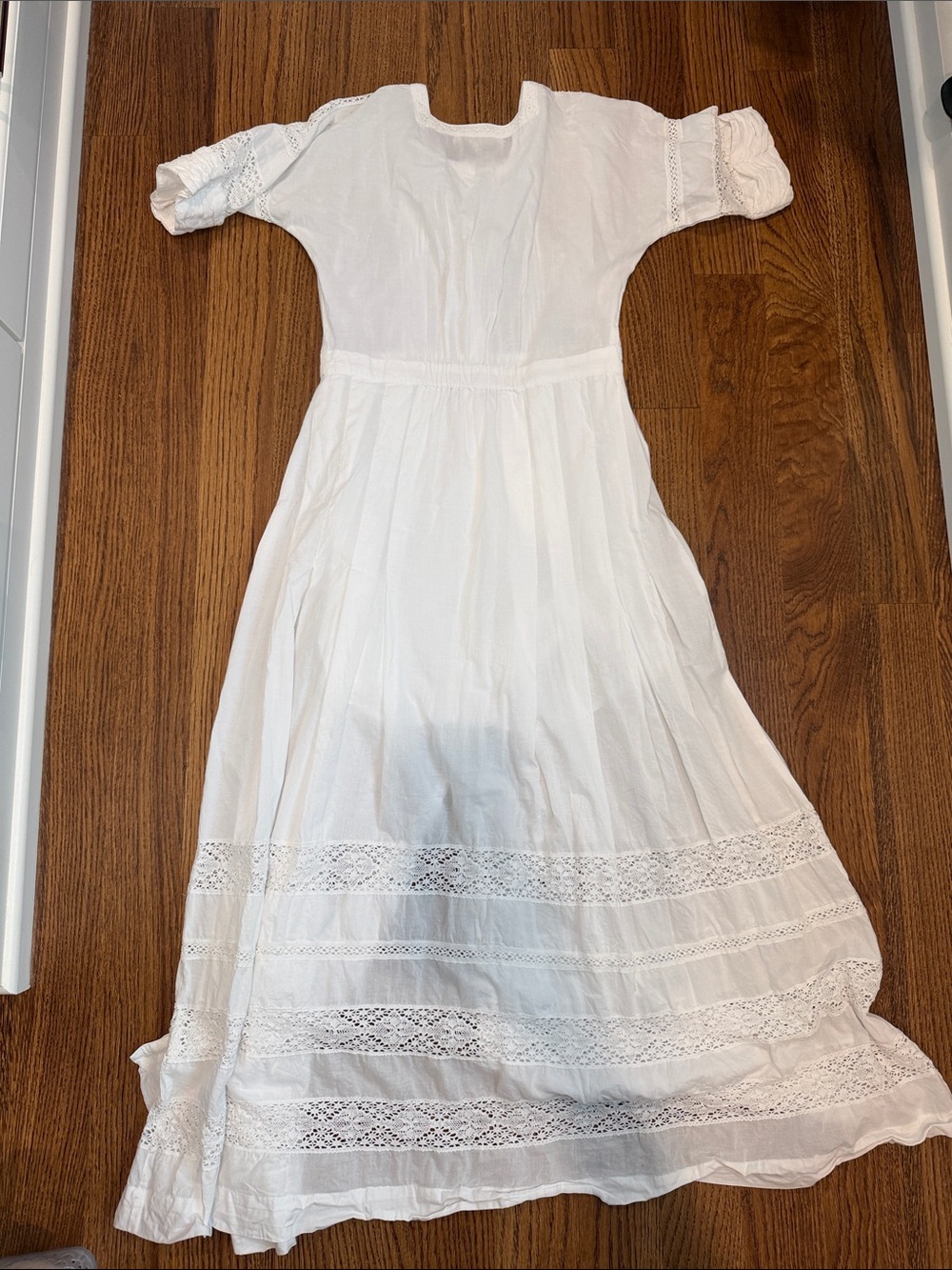 LoveShackFancy White Lace-Trim Maxi Dress - Picture 3 of 4